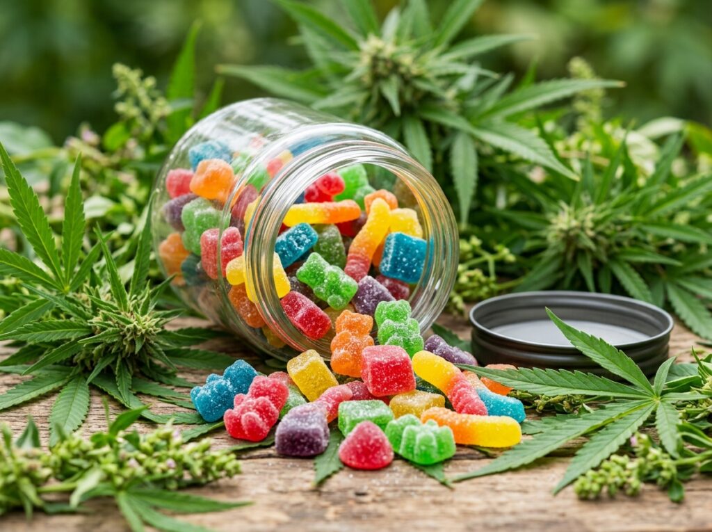 Assortiment multicolore de thc gummies pour adultes en France